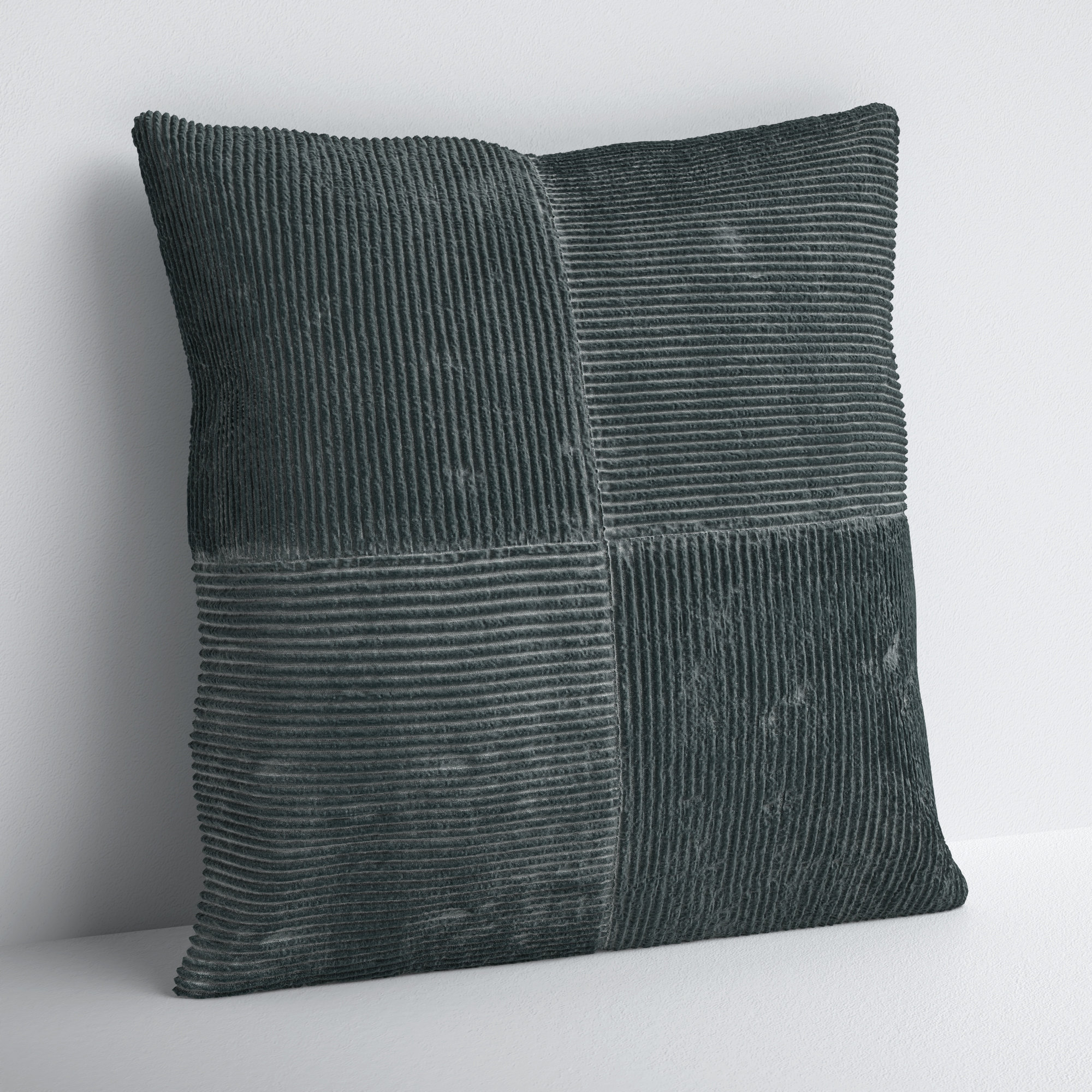 Selma Cotton Throw Pillow, 20" x 20", Charcoal