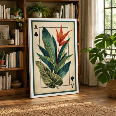 Ace of Spades Botanical - Wrapped Canvas