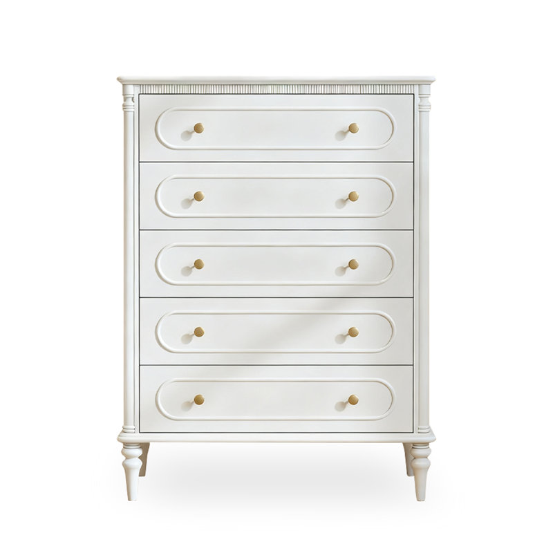 Armoire d'appoint en bois manufacturé blanc massif