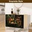 Buffet buffet avec rangement fantaisiste, scène de forêt, lanternes rouges avec 2 portes pour le salon et la cuisine