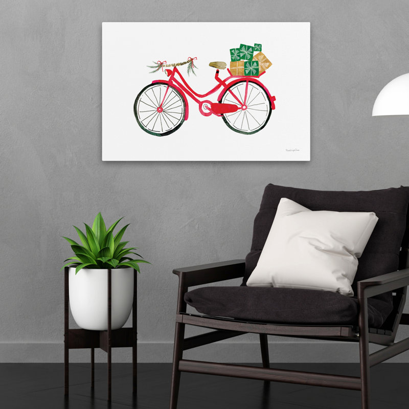 Livraison de Noël II - vélo, vélos, art noir, H 16 po x l 24 po