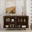Buffet moderne avec rangement, buffet cannelé avec tablettes réglables, crédence, console d'appoint