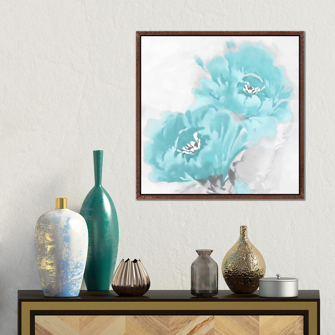 Leinwandbild Flower Bloom in Aqua I von Jesse Stevens