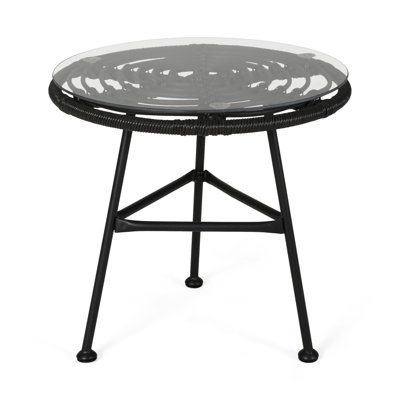 Grey And Tempered Glass Side Table With Elegant Look Sleek Surface