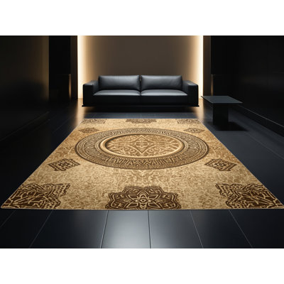Machine Washable Benson Global Inspired Moroccan Rug in Beige – Beige Binding