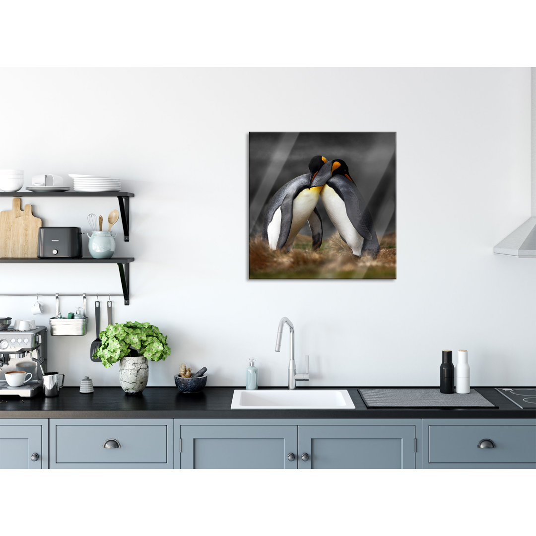 Glasbild Pinguine in der Antarktis