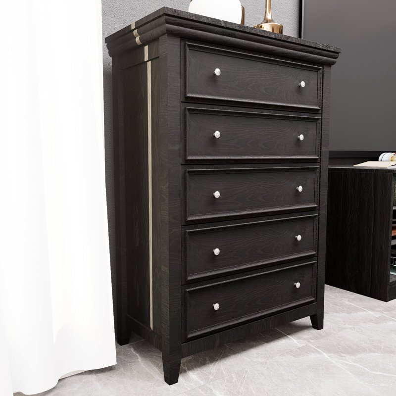 Commode 5 tiroirs noir, commode 5 tiroirs, commode et armoire de rangement