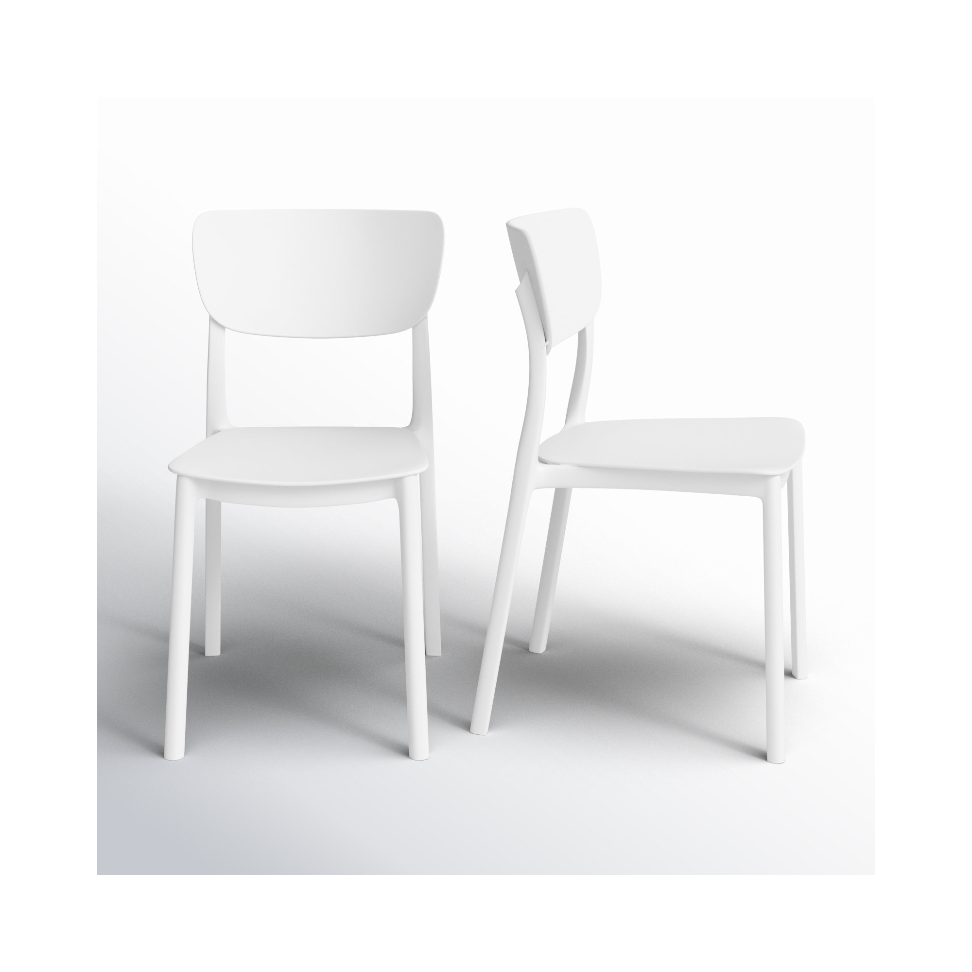 Farrah Outdoor Stacking Dining Side Chair, White