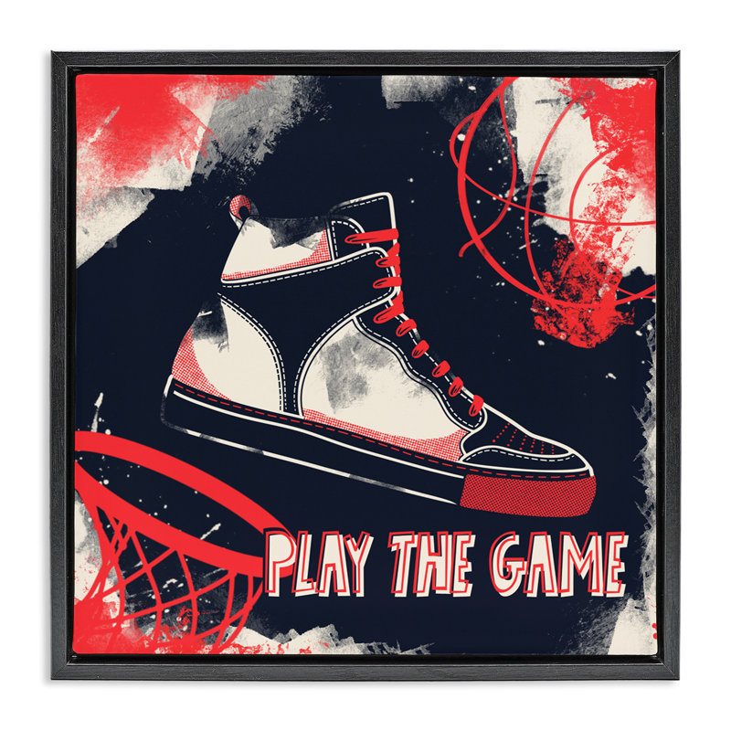 Cadre flottant Play The Game Urban Graffiti, design par Marcus Prime, H 18 po x l 18 po, Cadre flottant noir de jais