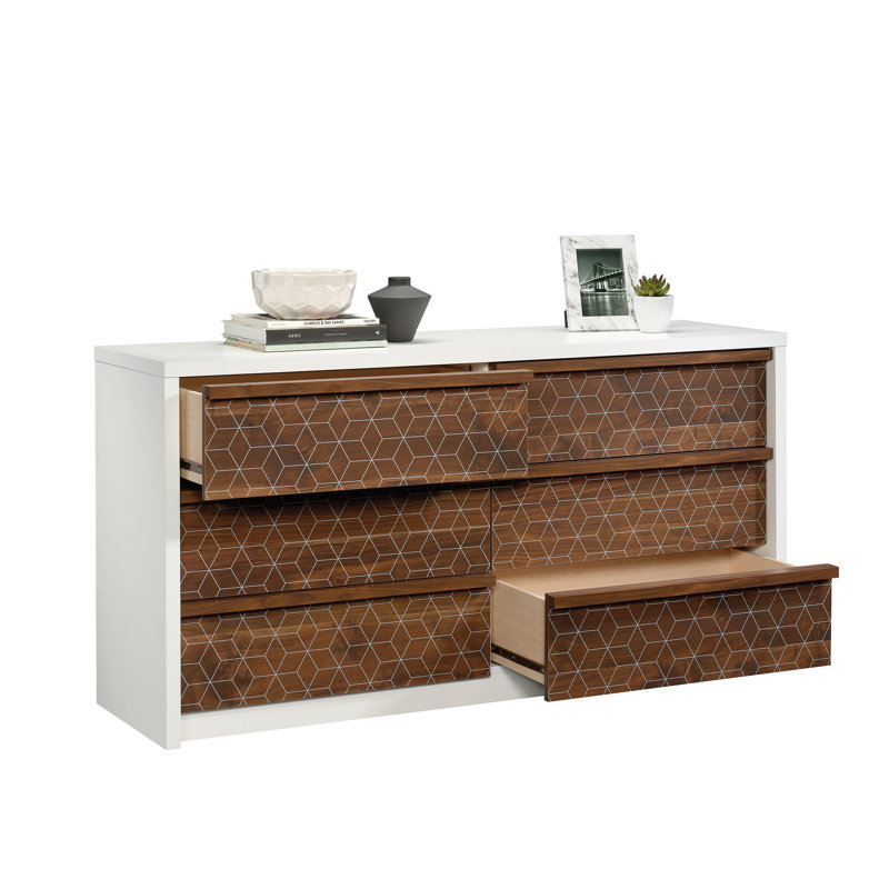 Holtzlander 60.71" W 6-Drawer Manufactured Wood Dresser, Soft White