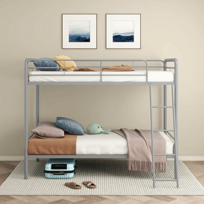 Long Beach Glossy Silver Twin Over Twin Bunk Bed