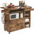 Rolling Kitchen Island Cart With Drop-leaf, Storage Solution with Wine Rack, Storage Cart for Kitchen, vintage Brown-957324273