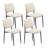 4 - Person Round Dining Table Set With Hidden Storage & 4 Upholstered Chairs-1973292311-1973292308