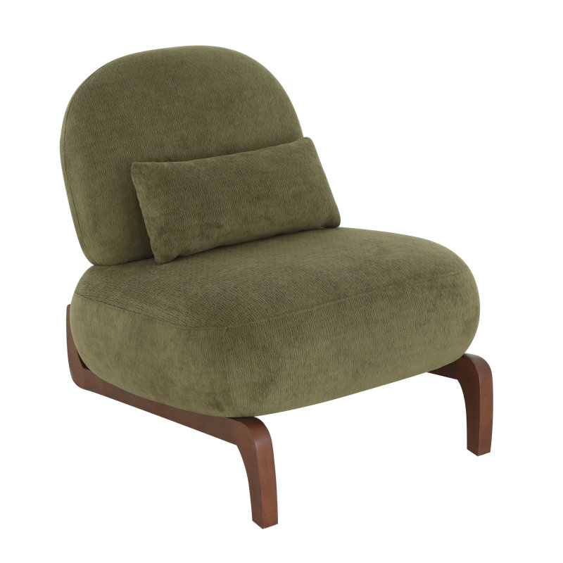 Chaise d'appoint avec pieds en bois massif, Vert