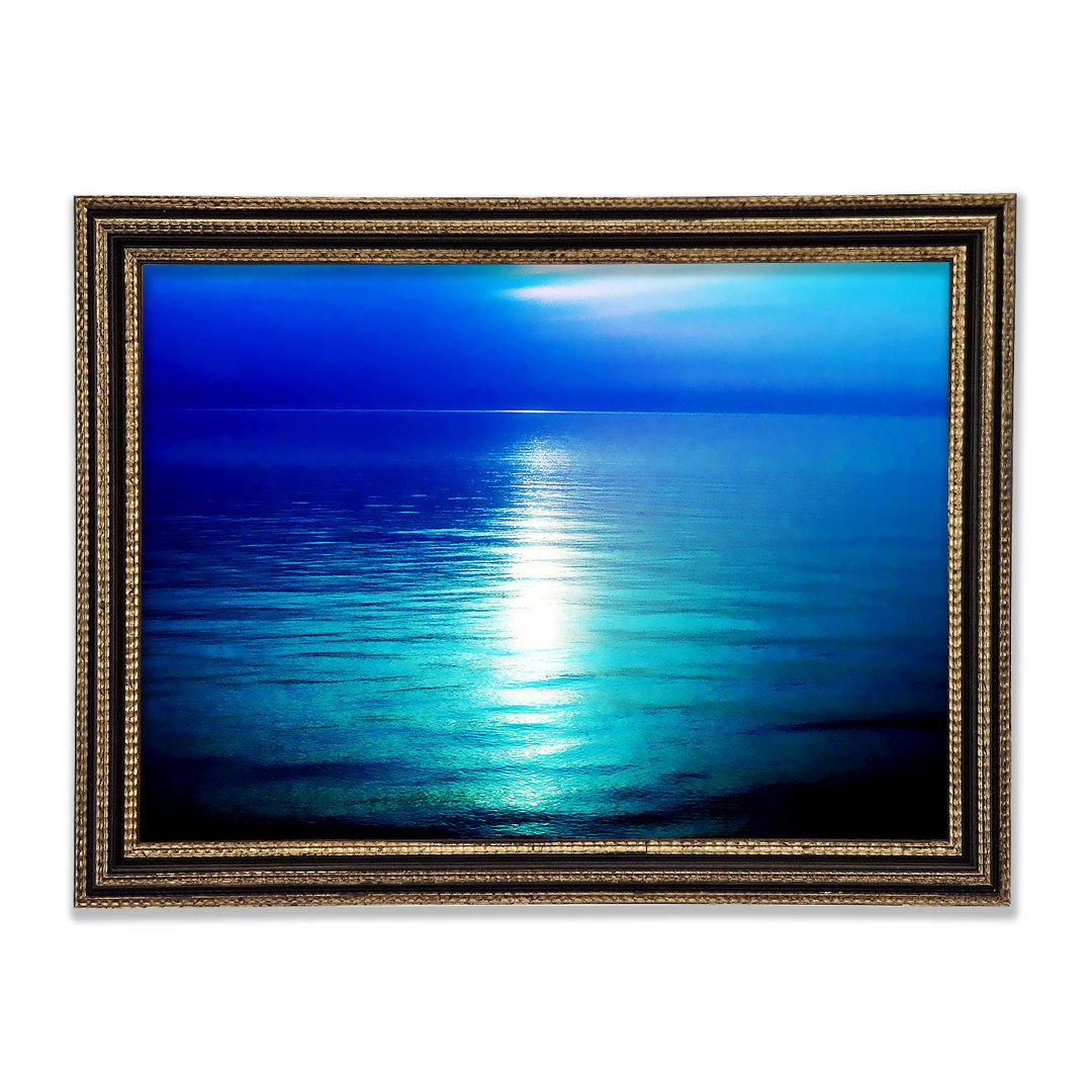 Serenity Blue Gerahmter Druck Wandkunst