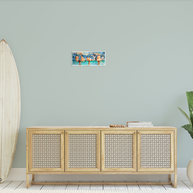 «Nude Mesdames Fun at Beach», art mural sur bois par Ronald West