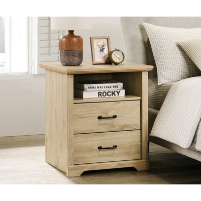 Bedroom Nightstand, 2-Drawer Nightstand, Bedside Table with USB Charging Ports