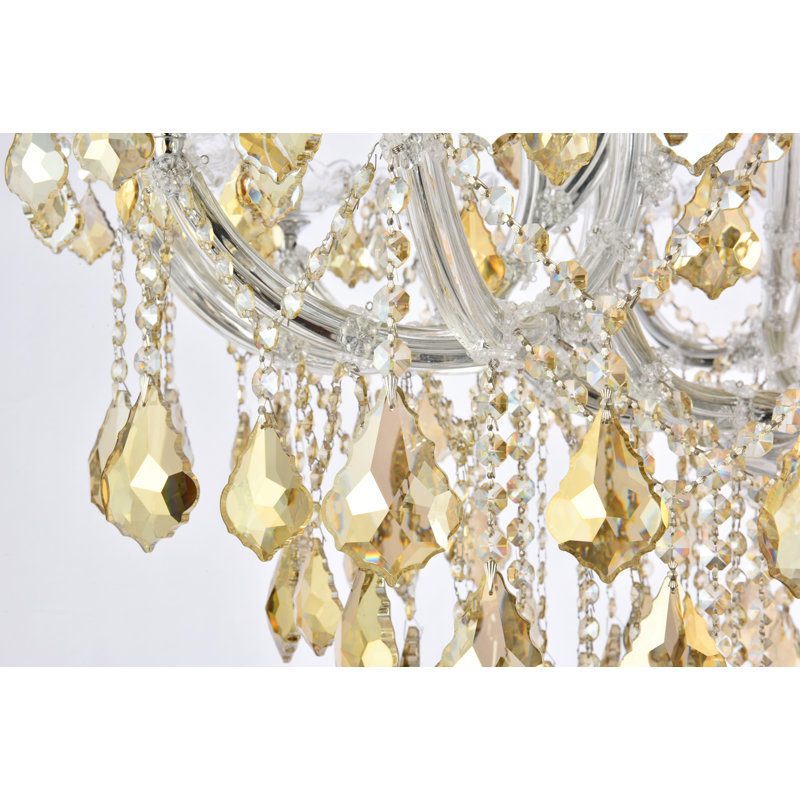 Stockard 24 - Light Chandelier, Royal Cut, Chrome, Golden Teak (Smoky)
