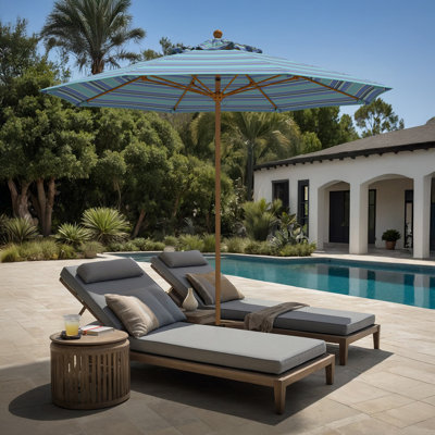 Parasol en bois de teck 9 pi