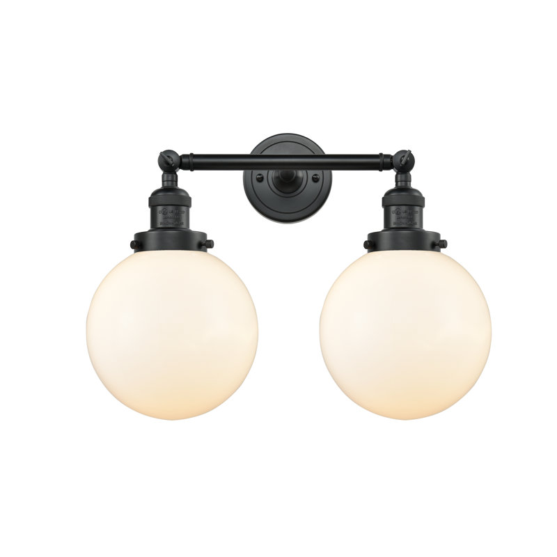 Clementina 2 - Light Dimmable Vanity Light, 60 Watt Vintage Incandescent Bulb, Matte White Cased, Matte Black