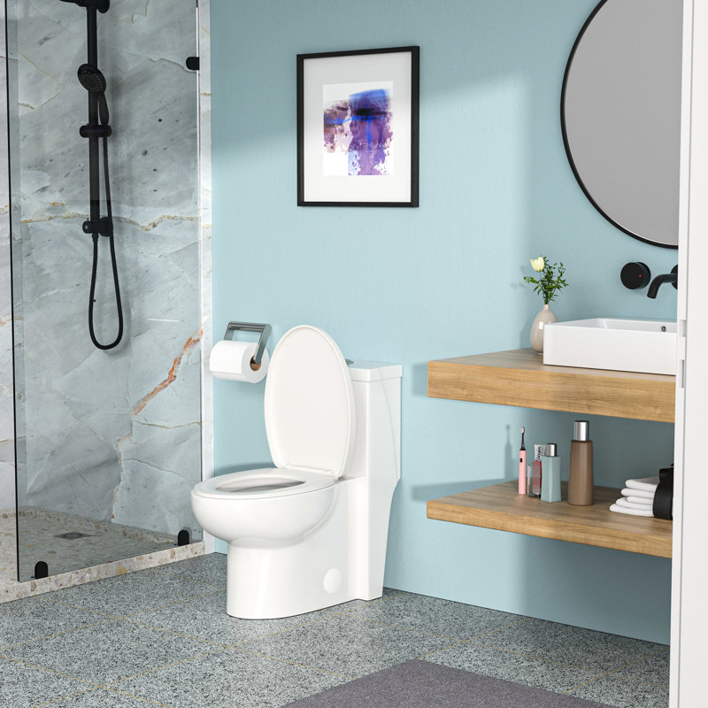 Ceramic Toilet With Dual Flush And Quick Installation Kit - Hassle- Bathroom Setup Low Maintenance Practical Choice