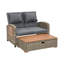 Chaise longue d'extérieur réglable Bahia Tobago avec banc escamotable et table d'appoint-1291120796