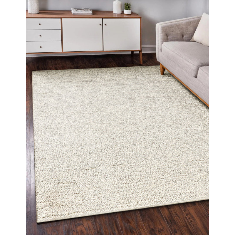 Ferretti Wool Area Rug in Ivory, Rectangle 8' x 10'