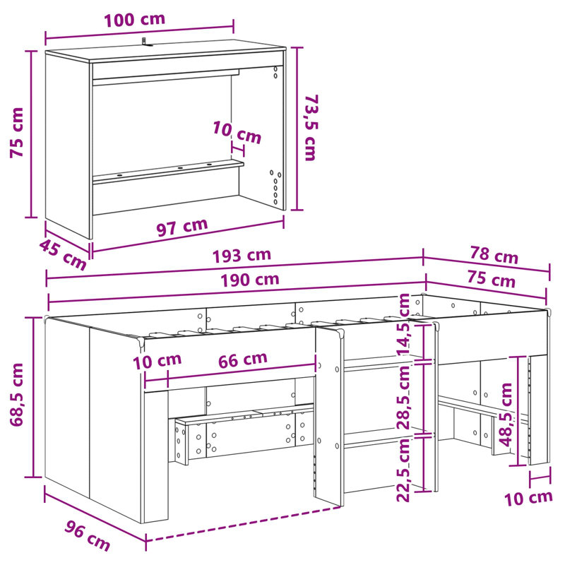 High Sleepers, European Single (90 x 200 cm)