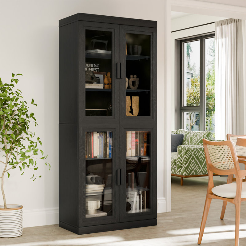 36'' H X 62'' D Wine Bar Cabinet with Adjustable Shelves Sideboard Buffet Liquor Cabinet Multi-purpose Home Bar for Kitchen and Living Room