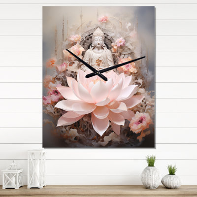 Pink Buddhism Lotus Of Wisdom - Buddhism Wall Clock