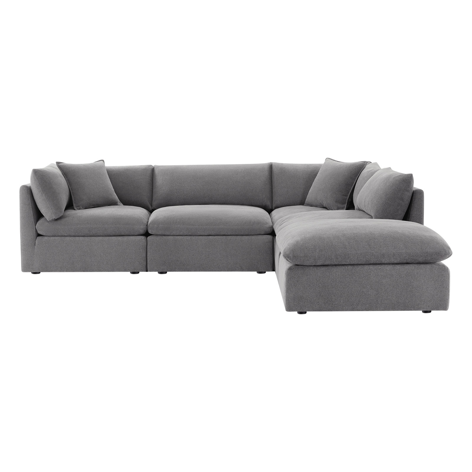 Annabella Modular Sectional, Elite Pewter Textured Performance Chenille