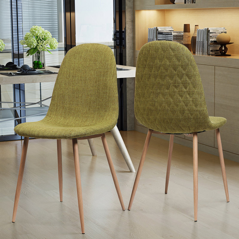 Chaise de salle à manger, Vert, Noyer clair