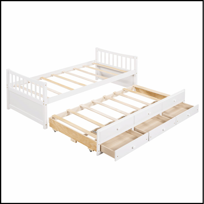 Lit de jour polyvalent avec lit gigogne et tiroirs, parfait pour un espace de couchage supplémentaire et un rangement dans les maisons modernes.