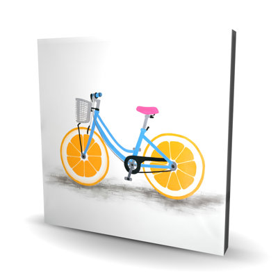 Orange Wheel Bike - Blue Livingroom Canvas for Home Decor