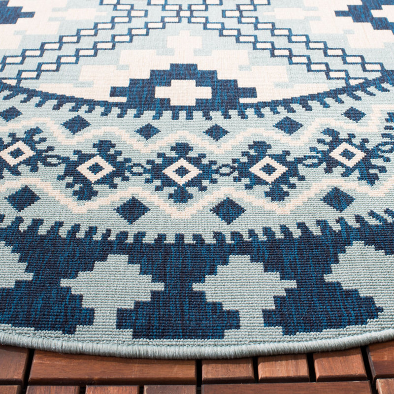 Northpoint Veranda Performance Southwestern Indoor/Outdoor Area Rug, Round 8'