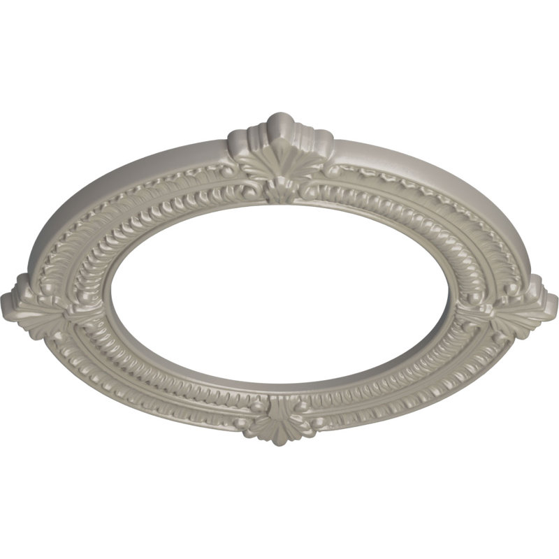 Médaillon de plafond Endurathane Benson, DE 13 1/8 po x P 8 po x P 5/8 po (convient aux auvents jusqu'à 8 po), fini blanc perle peint à la main