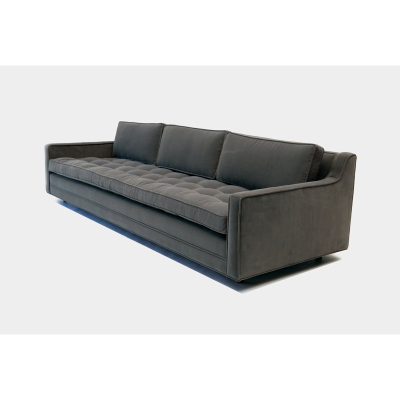 Upholstered 94'' Sofa, Aged Velvet Flannel