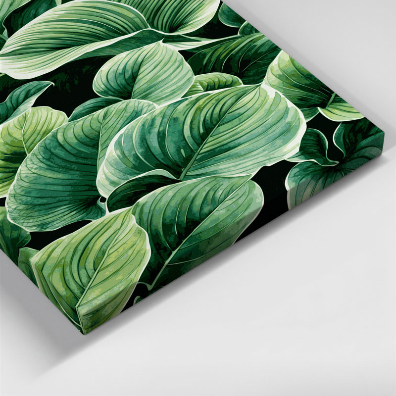 "Watercolor Botanical 44", art mural sur toile verte
