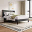 Modern Linen Upholstered Bed Frame with USB Charging Station-1389968930-1389968931