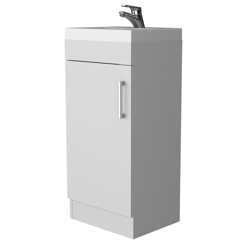 Meuble-lavabo blanc pour salle de bain - espace de rangement spacieux, fabrication durable à 1 porte