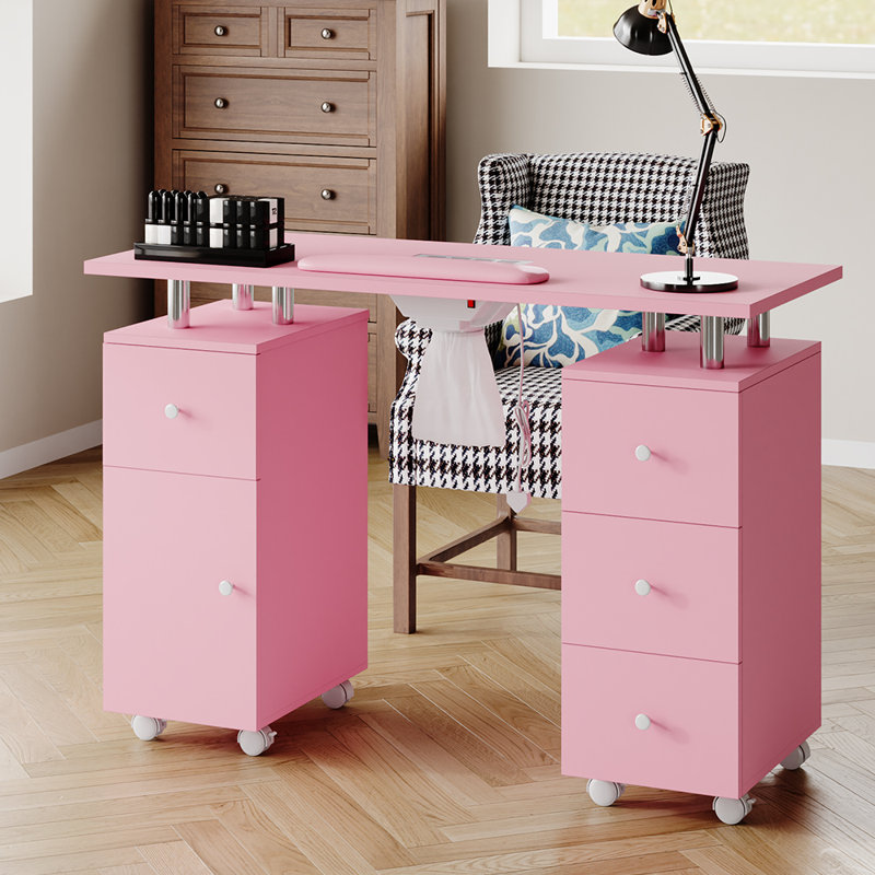 MDF；Particleboard Makeup Organiser, Pink