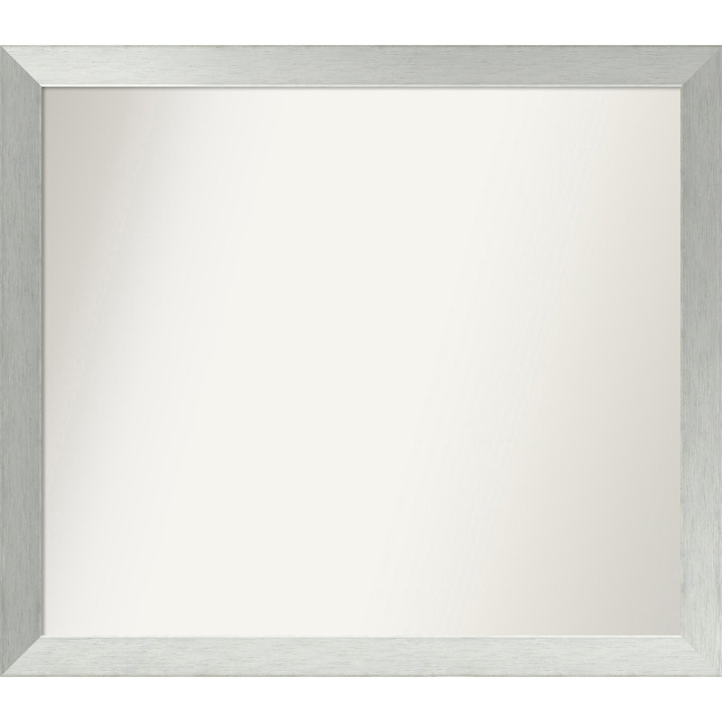 Miroir de salle de bain mural en argent brossé sans cadre, Rectangle, 35 po x 40 po
