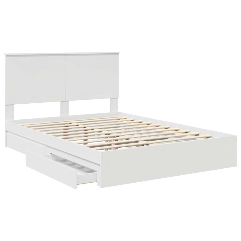  Bed Frame With Drawer Engineered Wood, White, Super King (6')