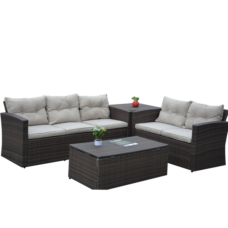 Adanely 5 - Person Patio Conversation Sets with Cushions