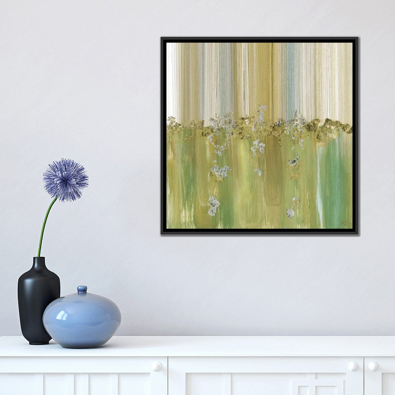 « matinée rosée ii », impression sur toile, H 18 po x l 18 po x P 1,5 po, Pas de tapis, Toile avec cadre noir