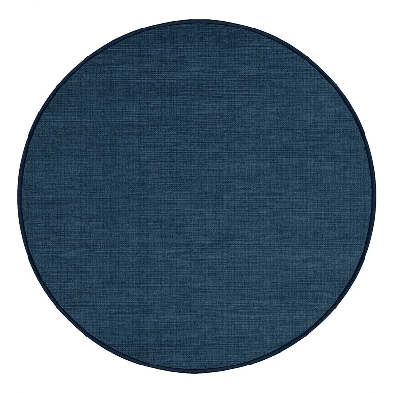 Machine Washable Solid Gray Area Rug, Round 4'