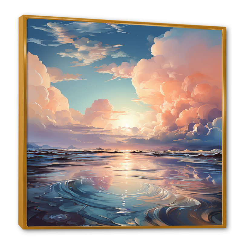 «Clouds Charm», impression sur toile, H 24 po x l 24 po x P 1 po, Cadre flottant doré