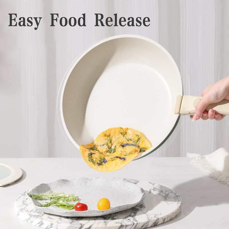 Kechai5 11 - Piece Non-Stick Aluminum Cookware Set, Green