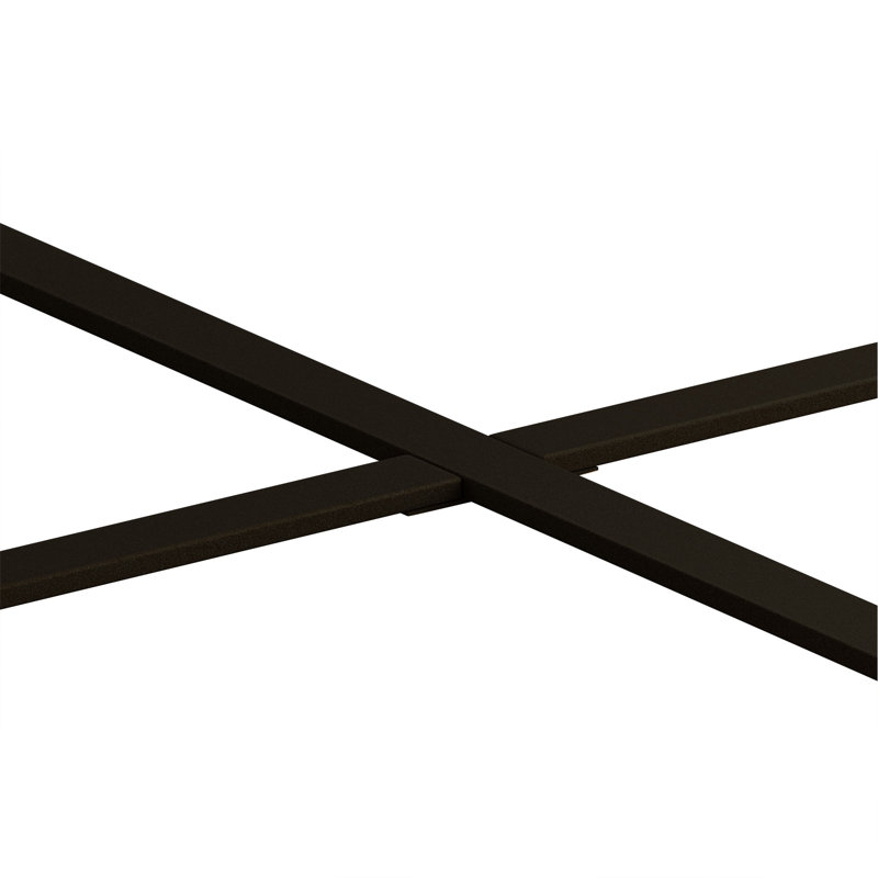 Solid Wood Top Single Coffee Table, Black, Brown, 13.38" H x 31.29" L x 31.29" W