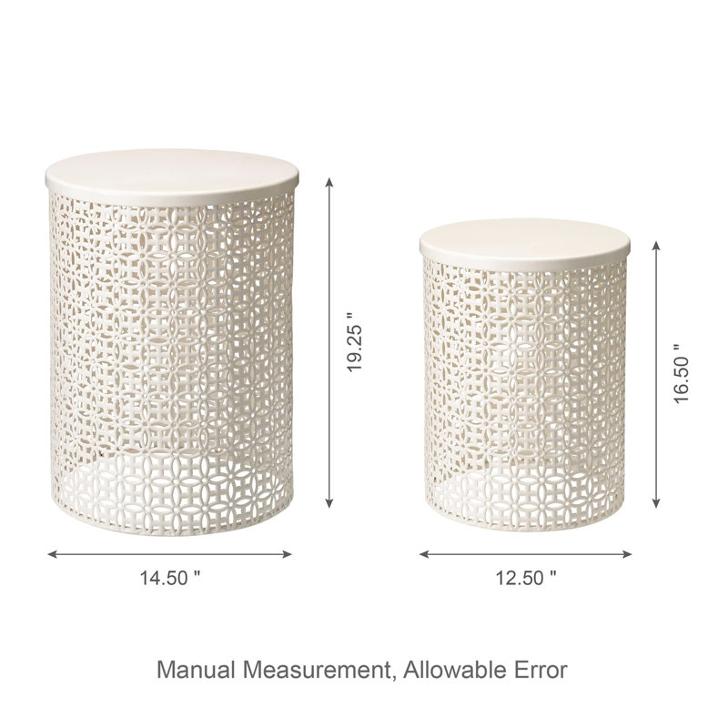 Steel Top Nesting Tables, Cream White